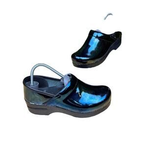 Dansko Professional Clog Petrol Patent Shoes Iridescent Womens EUR 37 US 6.5-7